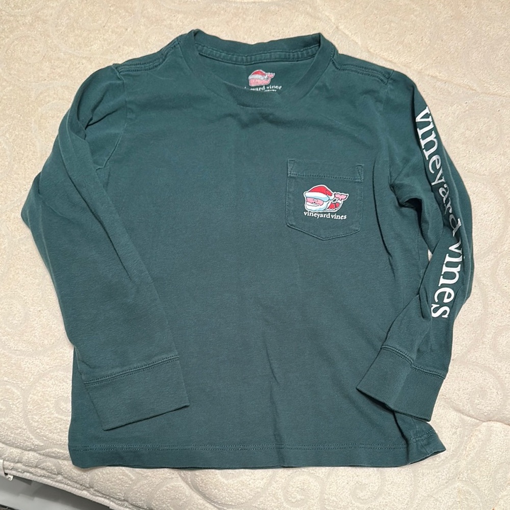 Vineyard Vines Dark Green Christmas Long Sleeve Tee